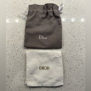 AUTHENTIC Dior Elegant Gray and White Dustbag/pouch bundle